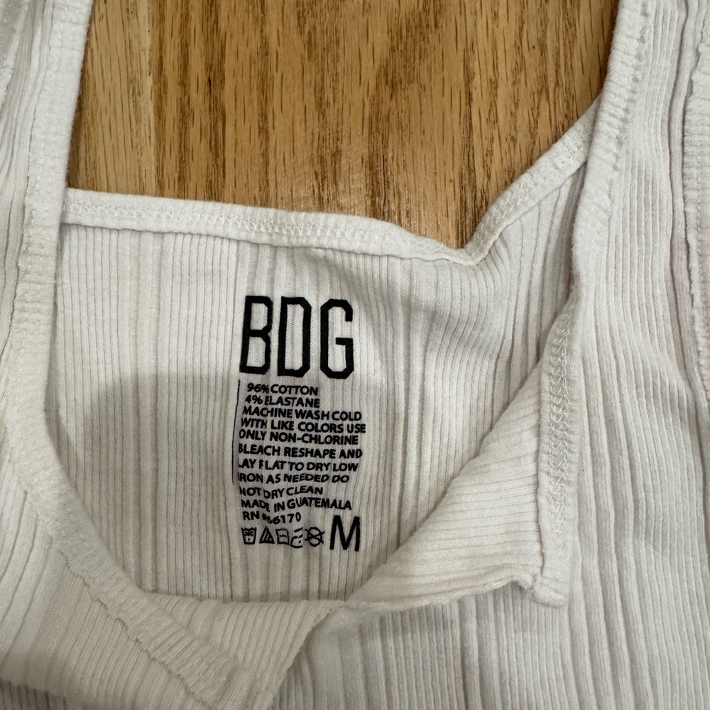 BDG White Ribbed Cami - Picture 2 of 3